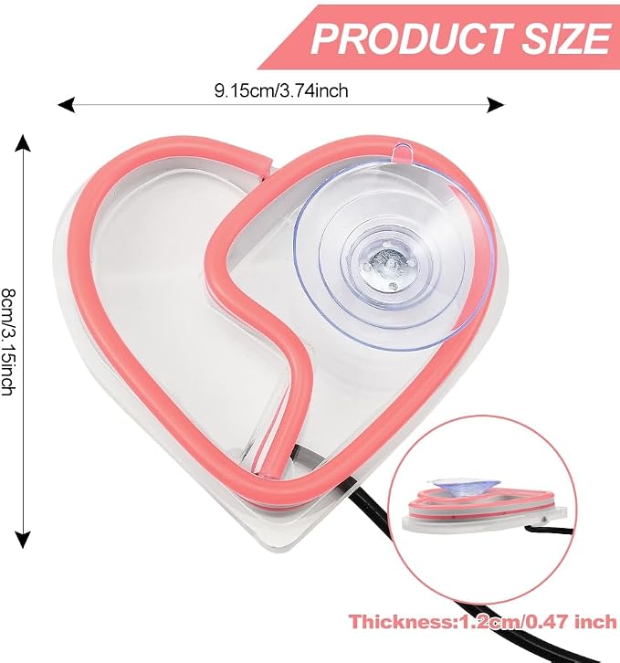 XhuangTech Car LED Signs Neon Ambient Light, Triangle or Back Window Sign Lights, Interior Atmosphere Lamp for Car Decor (Pink Heart Shaped)