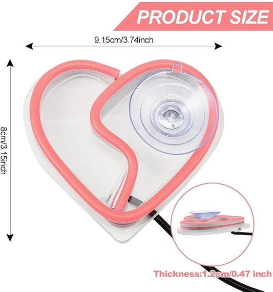 XhuangTech Car LED Signs Neon Ambient Light, Triangle or Back Window Sign Lights, Interior Atmosphere Lamp for Car Decor (Pink Heart Shaped)