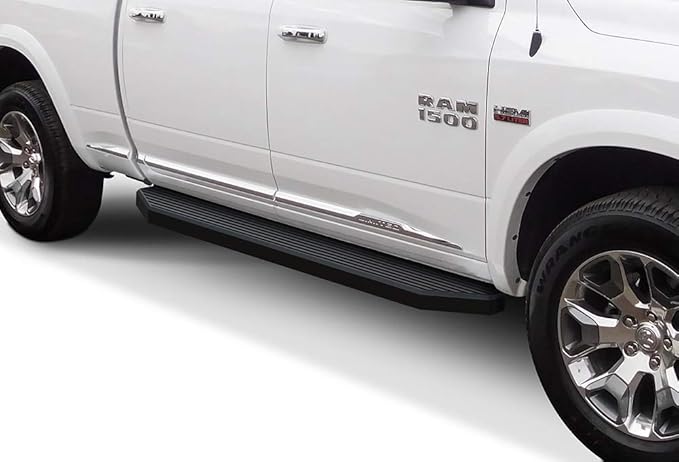 APS Black Stainless Steel Running Boards Style Compatible with Ram 1500 2009-2018 Crew Cab & Ram 2500 3500 2010-2026 (Side Steps Bars) 6in Wide