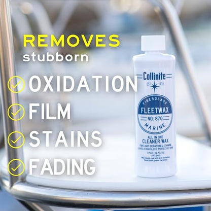 Collinite No. 870 Fleetwax Cleaner-Wax, Microfiber Towel & Applicator Combo
