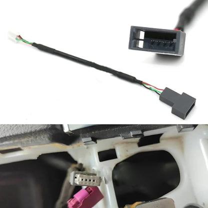 USB 2.0 To 4 Pin Audio Interface Cable For Hyundai For Kia For Vehicles, Black ABS Adapter For Android Multimedia Connectivity, 20 Cm(USB)