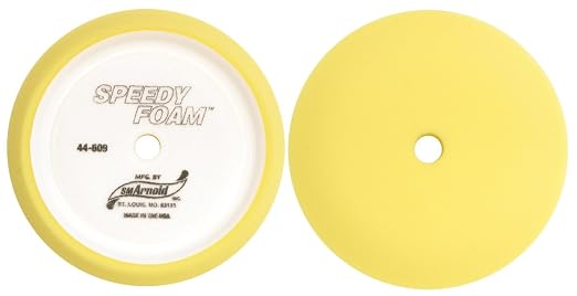 Speedy Yellow Polyester Foam Buffing Pad, 9 inch