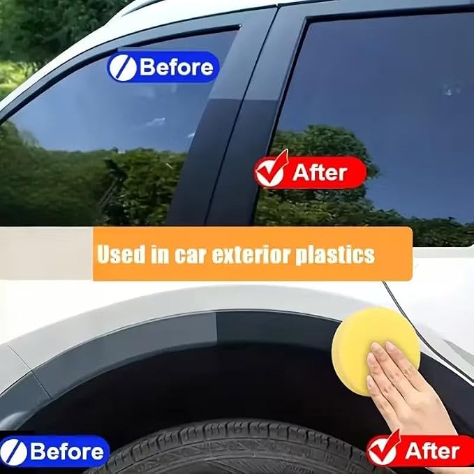 Tire Coating Paste,Premium Tire Coating & Trim Restorer,Powerful Wheel Cleaning Refurbish Wax,Long-Lasting UV Protection,Bring Back the Deep Black Shine to Rubber and Plastic