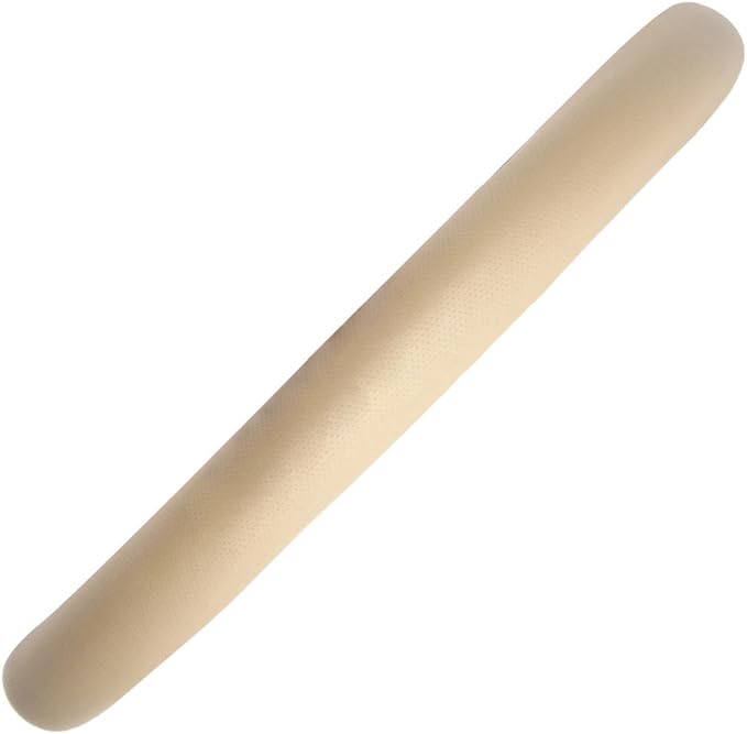 BDK Ergonomic Soft Grip Steering Wheel Cover - Sporty Leather Grip for Standard Size Wheels 14.5-15 inch Beige