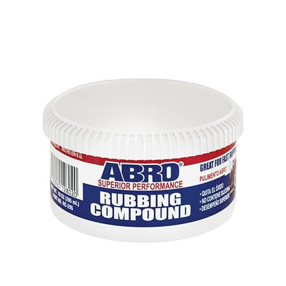 ABRO Rubbing Compound 10 oz — Fast-Cut Car Scratch Remover & Buffing Compound for Oxidized Paint, Scuffs, Swirl Marks, Dull Finish, Paint Correction & Auto Detailing