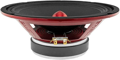 DS18 PRO-X10BM Loudspeaker - 10", Midrange, Red Aluminum Bullet, 600W Max, 300W RMS, 8 Ohms - Premium Quality Audio Door Speakers for Car or Truck Stereo Sound System (1 Speaker)