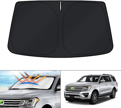 KUST Windshield Sun Shade for Ford Expedition SUV Accessories 2018-2024 2025 Window Sunshade Sun Visor Protector Foldable Blocks UV Rays Keep Your Car Cooler