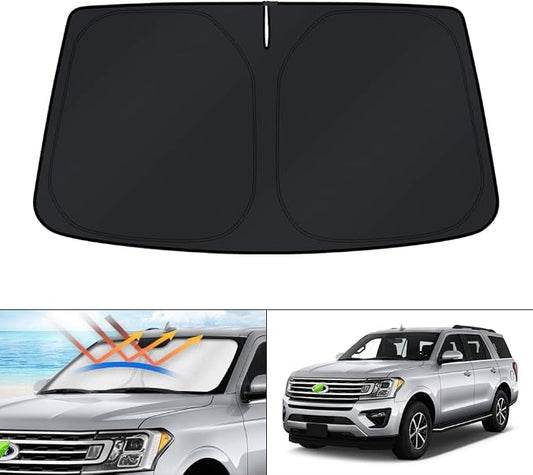 KUST Windshield Sun Shade for Ford Expedition SUV Accessories 2018-2024 2025 Window Sunshade Sun Visor Protector Foldable Blocks UV Rays Keep Your Car Cooler