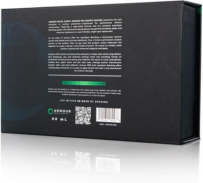 Armour Detail Supply - Pro Ceramic Coating - Highly Resistant Dual Phase Bonding Silazane Quartz Coating - Chemical & Scratch Resistant for Cars, Chrome & Plastic Trim, 5-Year Durability - 50ml