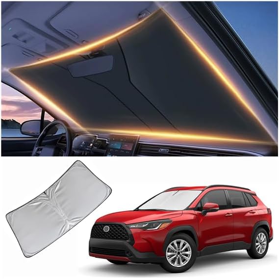 Windshield Sun Shade for Toyota Corolla Cross Front Window Shades Cover for 2010-2024 2025 2026 Corolla Cross Windshield Sun Visor Protector Car Accessories