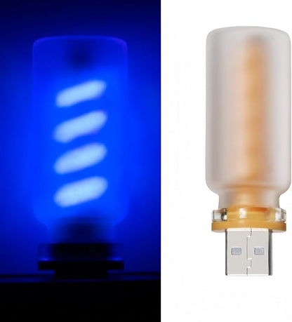 Retro Car Lamp, Touch Adjustment USB LED Car Lights,Plug in USB Automotive Night Lamps,Plug-in Ambient Light, Mini LED Bulb for Automotive,Bedroom,Hallway,Desk,No Pole dimming(Frosted-Blue)