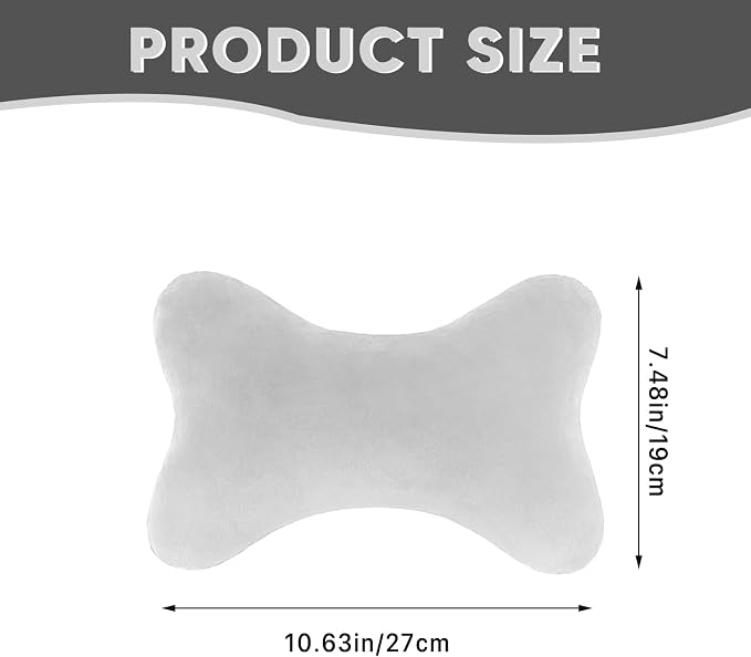 Car Headrest Pillow, Soft & Comfortable Memory Foam Car Neck Pillow for Driving Fatigue Relieve, Universal Cars Head Rest Pillows with Adjustable Strap, Car Interlor Accessorles (Gray)