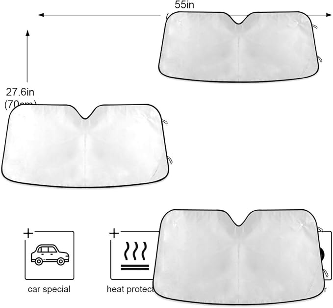 Custom Car Windshield Sunshade,Add Your Image/Text Personalized Car Sun Visor Window Sunshades,Blocks Sun Visor Protector Foldable Sun Shield Keep Your Vehicle Cool,57" x 31.5 "Inches