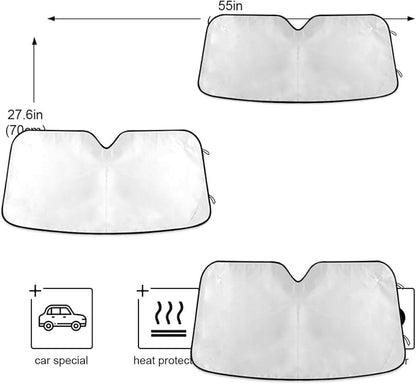 Custom Car Windshield Sunshade,Add Your Image/Text Personalized Car Sun Visor Window Sunshades,Blocks Sun Visor Protector Foldable Sun Shield Keep Your Vehicle Cool,57" x 31.5 "Inches