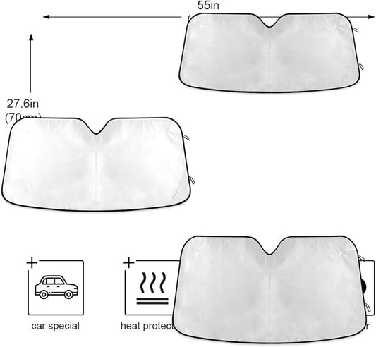 Custom Car Windshield Sunshade,Add Your Image/Text Personalized Car Sun Visor Window Sunshades,Blocks Sun Visor Protector Foldable Sun Shield Keep Your Vehicle Cool,57" x 31.5 "Inches
