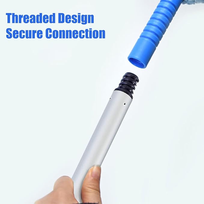 Shkalacar Ceiling Fan Cleaner Duster, RV Awning Mop with Bendable Pad Extension Pole, Circle Shape Microfiber Reusable Duster & Flexible Brush for Cleaning Home Camper Trailer Truck