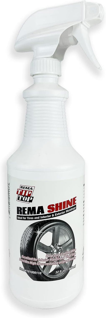Rema Shine 32oz Tire Shine Spray Bottle Water Based Silicon Tire Dressing