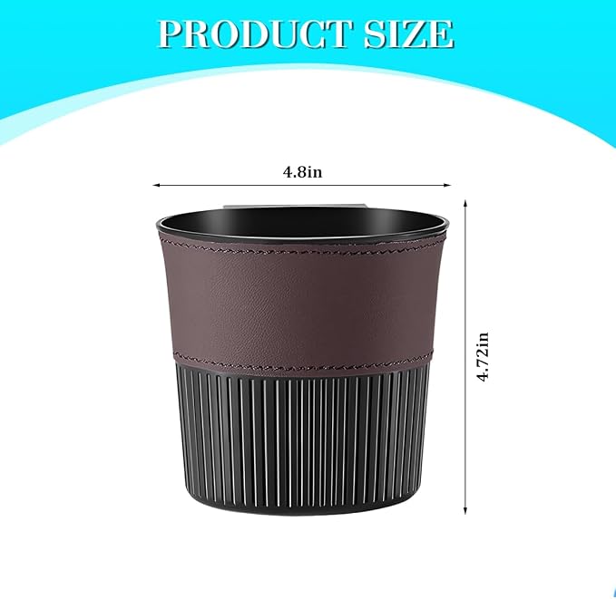 Zpana Car Trash Can, Portable Mini Vehicle Cup Holder Hanging Garbage Container, Multifunctional Automotive Side Door Trash Organizer Can Accessories, Universal for SUV, Sedan, Truck (Brown)