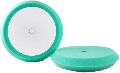 HI-Buff 8" Foam Buffing Pads, Fits 7" Backer, Polishing Pad, Slant Design, Hook & Loop Backing (Green Light Cut)
