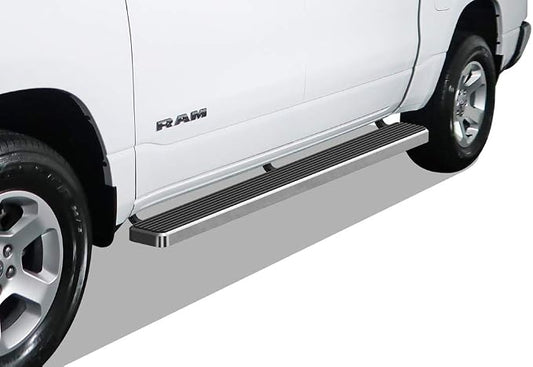 APS (304 Stainless Steel Polished Silver 6 inches) Running Boards Nerf Bars Steps Compatible with Ram 1500 2019-2026 Crew Cab (Will Not Fit 2018 Previous Generation Build in 19-24)