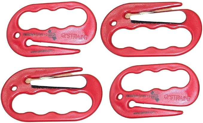 Q'Straint Q5-7590 Emergency Webbing Cutter with Self-Fastener Mount – Easy Access Storage Tool – Pack of 4 – OEM Component for Mobility and Transit Vehicles