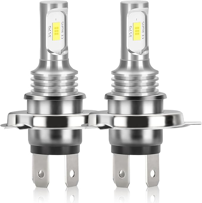 Upgraded 3570 CSP 6000K White LED Headlight Bulbs for Suzuki GSXR 600 750 1000 (2003-2005) - H4 High Beam and H7 Low Beam Plug and Play Combo Pack, 4-Pack