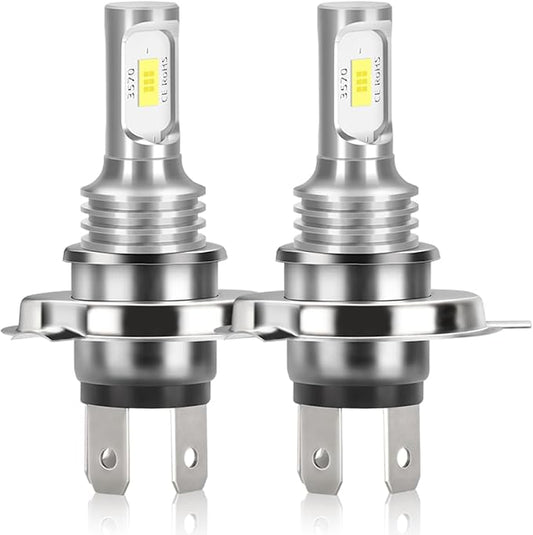 Upgraded 3570 CSP 6000K White LED Headlight Bulbs for Suzuki GSXR 600 750 1000 (2003-2005) - H4 High Beam and H7 Low Beam Plug and Play Combo Pack, 4-Pack