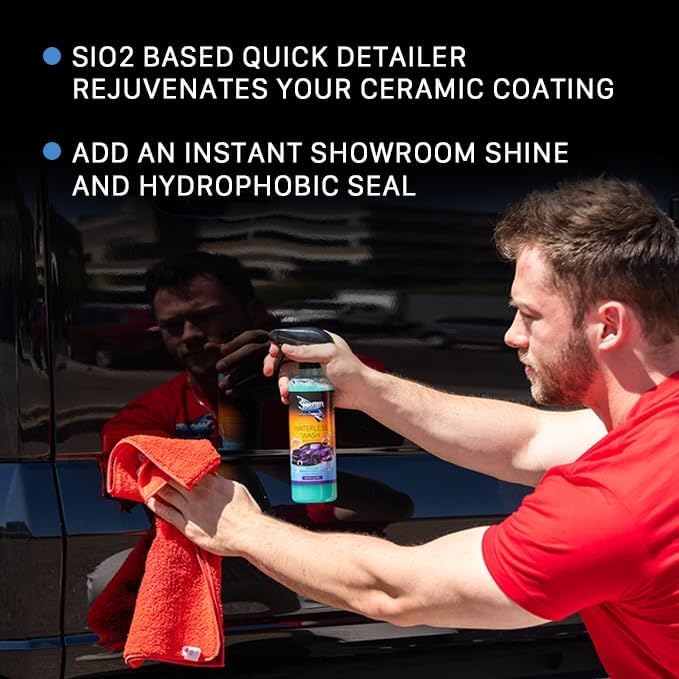 Winter White Ceramic Waterless Car Wash Spray – SiO₂ Infused Formula – Cleans, Shines & Protects Without Water – High Lubricity All Surface Cleaner for Cars, Boats, Motorcycles, RVs & ATVs – 16 oz