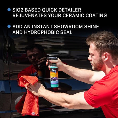 Winter White Ceramic Waterless Car Wash Spray – SiO₂ Infused Formula – Cleans, Shines & Protects Without Water – High Lubricity All Surface Cleaner for Cars, Boats, Motorcycles, RVs & ATVs – 16 oz