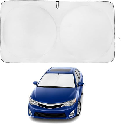Windshield Sun Shade | Compatible for Toyota Camry (2012–2017) | Certified 99.87% UVB & 99.02% UVA Car Sun Shade. Award Winning Sunshade - Patented Technology | Car Shades by Kinder Fluff