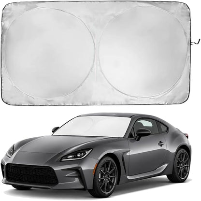 Windshield Sun Shade | Compatible for Toyota GR86 (2017-2023) | Certified 99.87% UVB & 99.02% UVA Car Sun Shade. Award Winning Sunshade - Patented Technology | Car Shades by Kinder Fluff