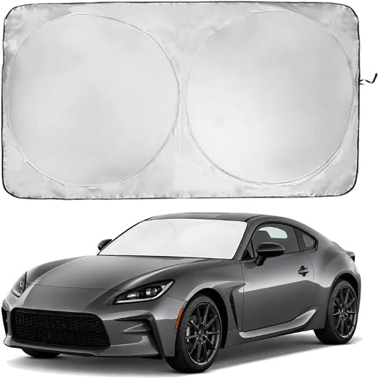 Windshield Sun Shade | Compatible for Toyota GR86 (2017-2023) | Certified 99.87% UVB & 99.02% UVA Car Sun Shade. Award Winning Sunshade - Patented Technology | Car Shades by Kinder Fluff