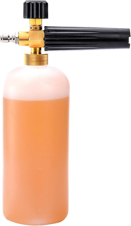 Fasmov Foam Cannon, Car Wash Pressure Washer Jet Wash 1/4" Quick Connector Adjustable Snow Foam Lance Foam Blaster, 1 Liter