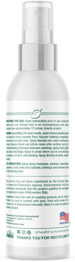 Chomp! Travel Size Bed Bug & Insect Repellent, Natural, TSA Approved Indoor Pest Control Spray for Travel & Home, Plant-Based Dust Mite, Ant, Spider, Fly Killer, Peppermint Scent, 3.4 Fl Oz
