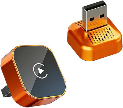 2026 Upgraded Wireless CarPlay & Android Auto Adapter – Convert Wired to Wireless, Plug & Play Compact USB Dongle, Fast Stable Auto Connect, Compatible with iPhone & Android (Orange Square USB)
