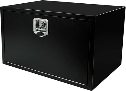 30 Inch Steel Underbody Truck Tool Box with T-Handle Lock, Heavy Duty Contractor Toolbox For Organization And Storage, Job Tool Chest, 30"x 18"x 18" inch Black