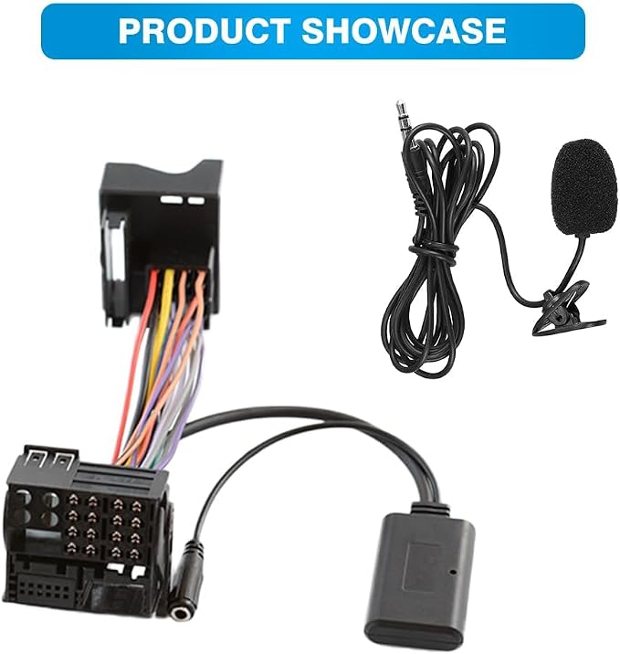 Audio Aux Adapter with Microphone, Audio AUX Adapter Compatible with BMW Z4 E85 2003-2008, Compatible with BMW Z4 E86 2003-2008, Compatible with Mini Cooper R50 2003-2006