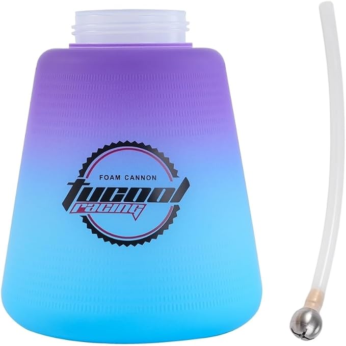 Foam Cannon Jug with Straw, 1 Liter Replacement Foam Spray Bottle for Car Wash (Foam Cannon Bottle Violet with Straw)