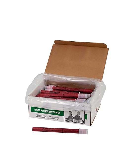 Orion Road Safety Flare (36 Pack), Waxed, for Highway & Roadside Safety (20 Minute, No Stand)
