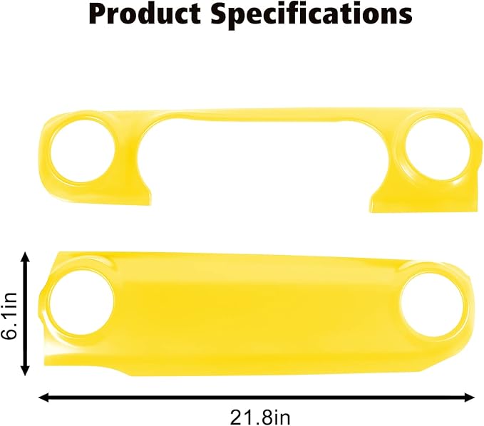 RT-TCZ Center Console Trim Cover Dashboard Control Panel Cover Decorative Interior Accessories for Jeep Wrangler JL JLU & Gladiator JT 2018-2022,Yellow