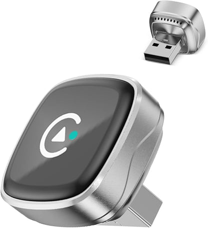 2026 Ultra Mini Wireless Carplay Adapter for iPhone & Android Auto, USB for Apple Car Play Dongle Plug & Play for iOS 10+ & Android 10+, Auto-Reconnect, Stable & No Lag (Sliver)