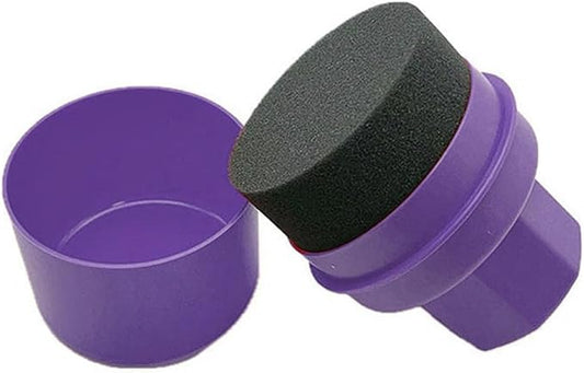 Lint-Free Curved Stiffened Sponge Tire Shine Applicator with Protective Cover, Auto Wax & Polish Detailing Tool(Flat Mouth Conventional Sponge)