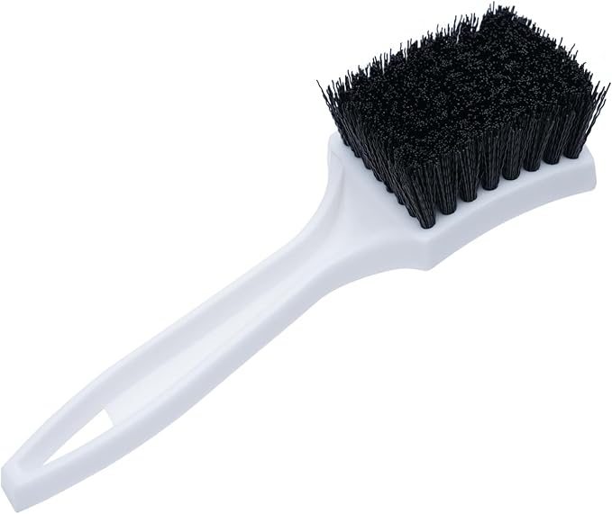 Nanoskin 8.5-Inch Deep Clean Stiff Scrub Brush for Carpets & Floor Mats, Black Nylon - Professional Automotive Detailing, Home Carpet Scrubber, Easy Grip Handle, High-Performance Cleaning Accessory