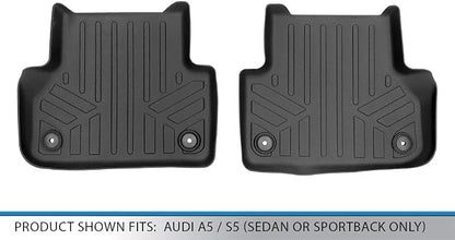 MAXLINER Floor Mats 2nd Row Liner Black for 2018 Audi A5 / S5 (Sedan Or Sportback Only)