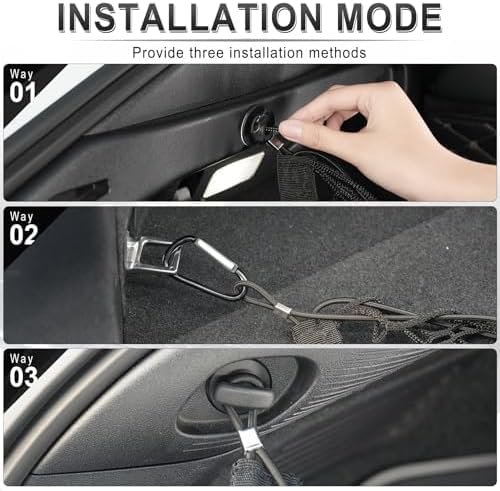 Amiss Cargo Net Stretchable, Car Exterior Accessories, Adjustable Elastic Trunk Storage Net with Hook for SUVs, Cars and Trucks (11.8"x 31.5")