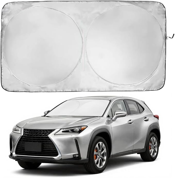 Windshield Sun Shade | Compatible for Lexus UX (2019-2026) | Certified 99.87% UVB & 99.02% UVA Car Sun Shade. Award Winning Sunshade - Patented Technology | Car Shades by Kinder Fluff