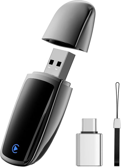 Wireless CarPlay Adapter for Apple iPhone（2026 Upgrade）- Convert Wired CarPlay to CarPlay Wireless Adapter, Stable Connection Compatible with OEM Wired CarPlay Vehicles & iOS 10+ (Black)