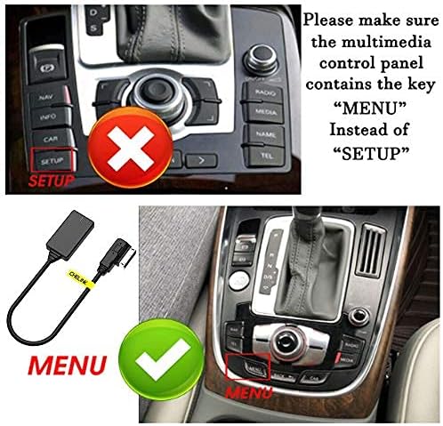 AMI Bluetooth Audio Adapter for Audi MDI MMI 3G System, Wireless Audio Music Interface Cable Adapter for VW Audi A3 A4 A7 R7 S5 Q7 A6L A8L A4L Series for MMI 3G System Only