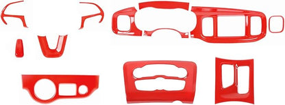 Hoolcar for Charger Red Interior Accessories Trim Kit fit for 2015-2024+ Dodge Charger Center Console Gear Shift Dash Dashboard Decor Cover Trim, 12pcs