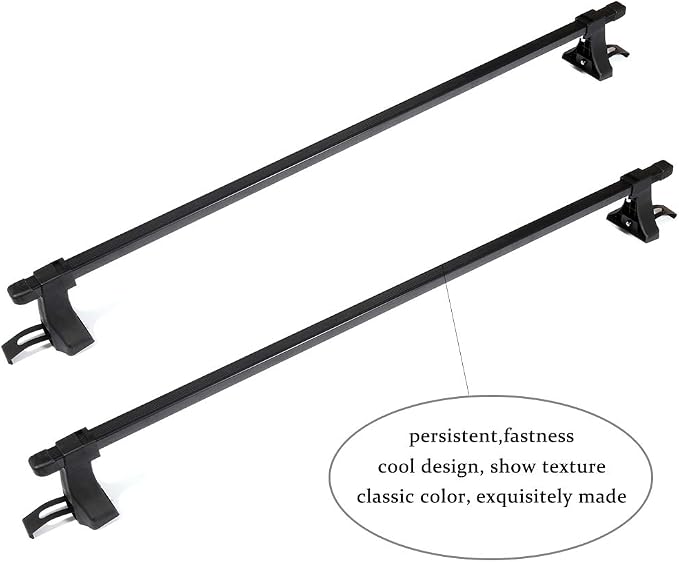 cciyu Roof Rack Cross Bars Universal 54" Window Frame Fits Naked Roof Models ONLY Black Car Cross Bar for Rooftop Cargo Carrier Bag Basket Luggage Kayak Canoe Bike Snowboard Skiboard
